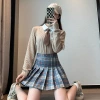 Khaki pleated skirt for women, 2022 new Spring, Summer and autumn school style high-waisted slimming short skirt suit skirt Application Scenario